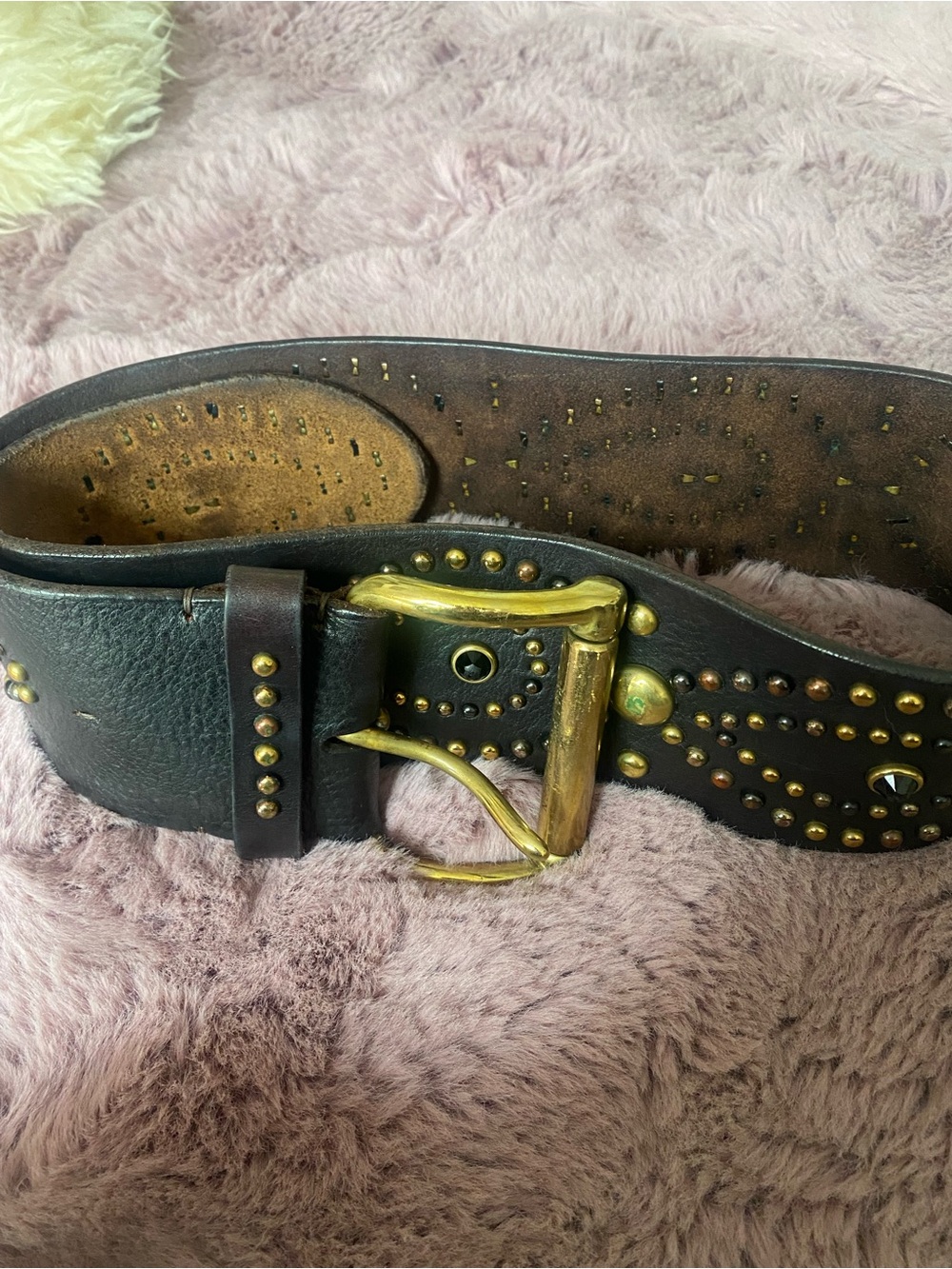 Ralph Lauren Studded Leather Belt - Picture 6 of 7